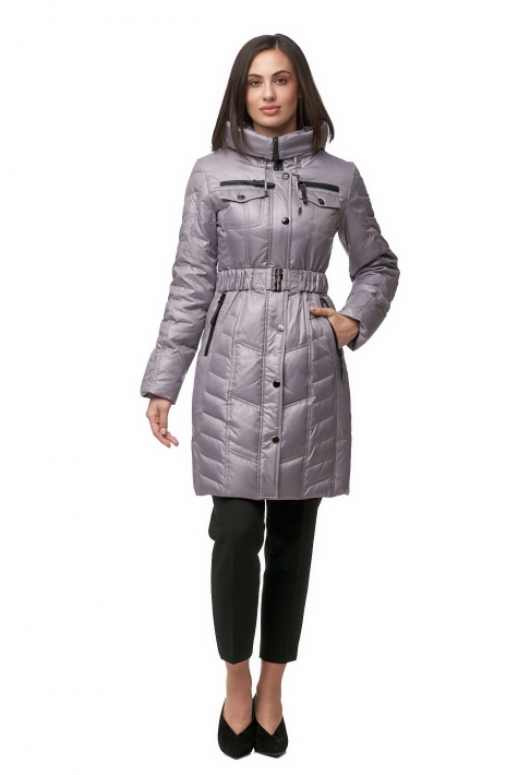 Женское пальто из текстиля с капюшоном 8012375
