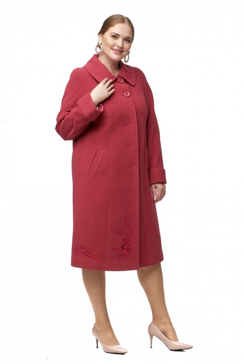 Женское пальто из текстиля с воротником 8012528