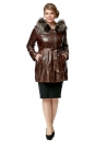 Женская кожаная куртка из натуральной кожи с капюшоном, отделка лиса 8014409