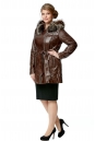 Женская кожаная куртка из натуральной кожи с капюшоном, отделка лиса 8014409-2