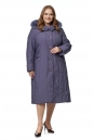 Женское пальто из текстиля с капюшоном, отделка песец 8016143-2