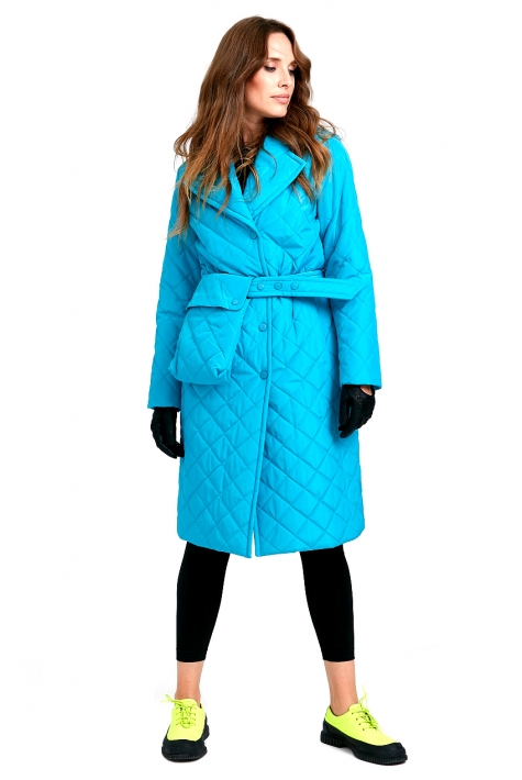 Женское пальто из текстиля с воротником 8018716