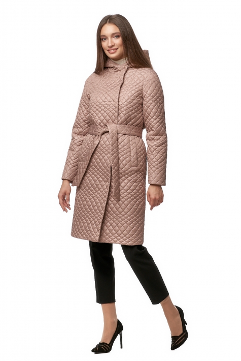 Женское пальто из текстиля с капюшоном 8018780