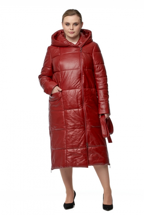 Женское кожаное пальто из натуральной кожи с воротником 8019295