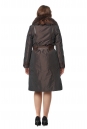 Женское пальто из текстиля с воротником, отделка енот 8020916-3