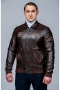 Мужская кожаная куртка из эко-кожи с воротником 8023454