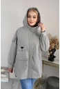 Женское пальто из текстиля с капюшоном 8024103-2